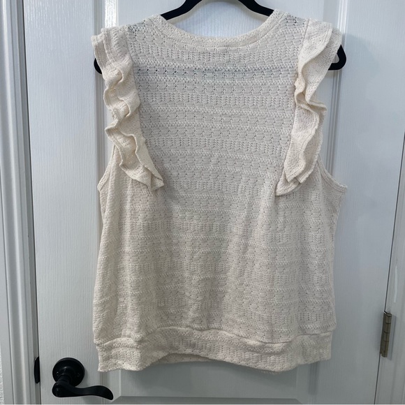 Gilli Cream Ruffle Knit Tank Top - Picture 4 of 4